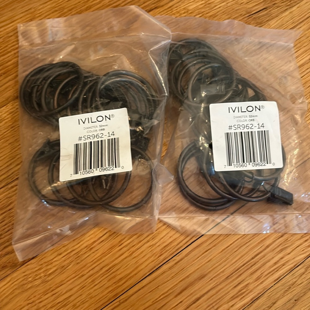 IVILON Drapery Curtain Rings with Clips - Set of 28 Decorative Drapery Rings
